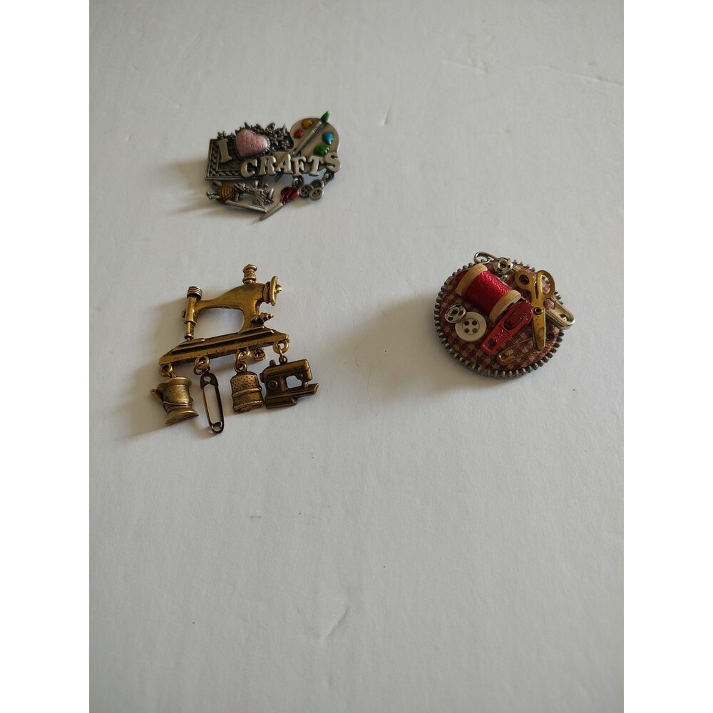 Seamstress Brooches Lot Of 3